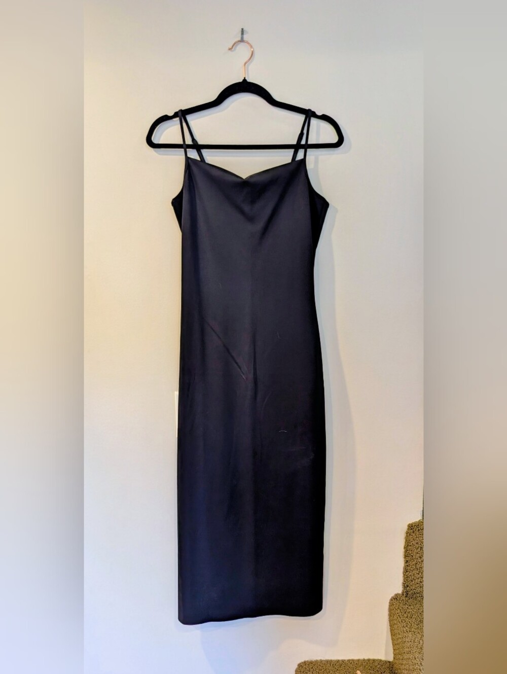 Black Contouring Midi Dress